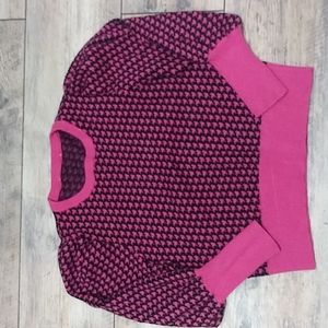 Pink rose retro sweater